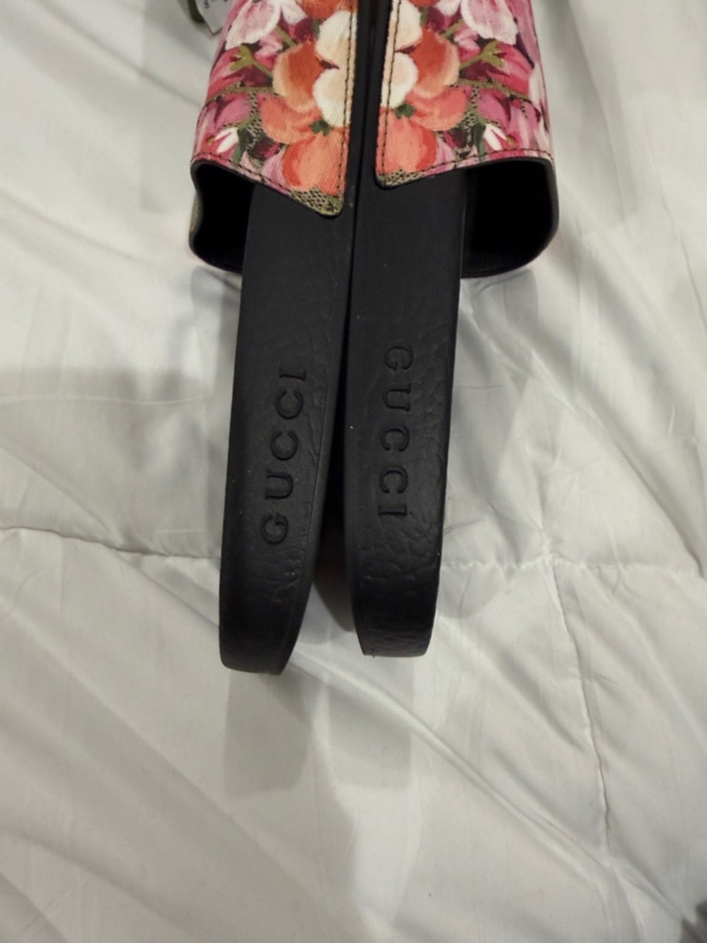 Gucci Floral GG Canvas Slide Sandals in ebony multi color - Picture 8 of 8